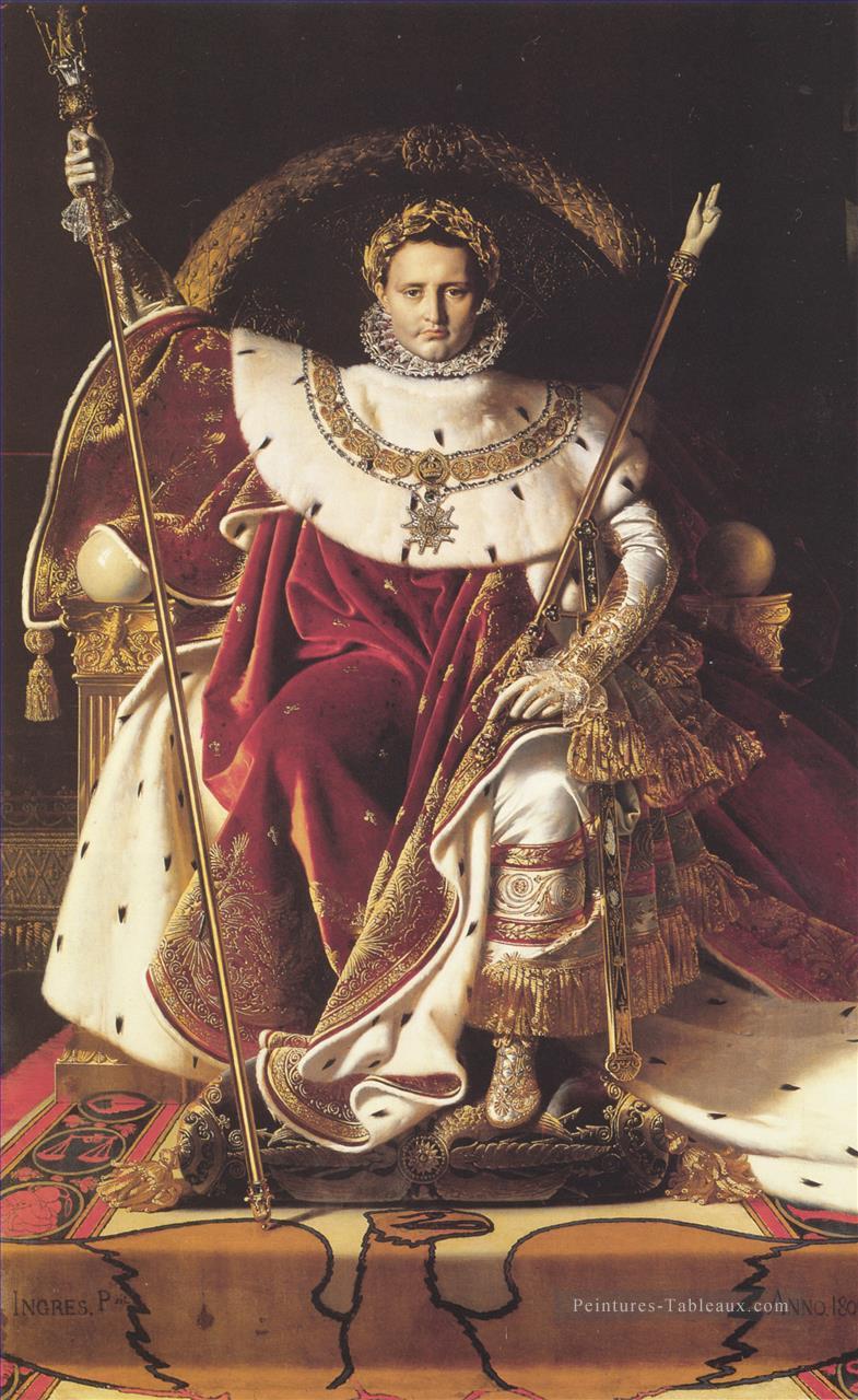 Napoléon Ier sur son trône impérial néoclassique Jean Auguste Dominique Ingres Peintures à l'huile